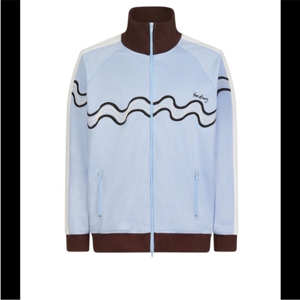 House of Sunny Sky Blue and Brown Track Jacket